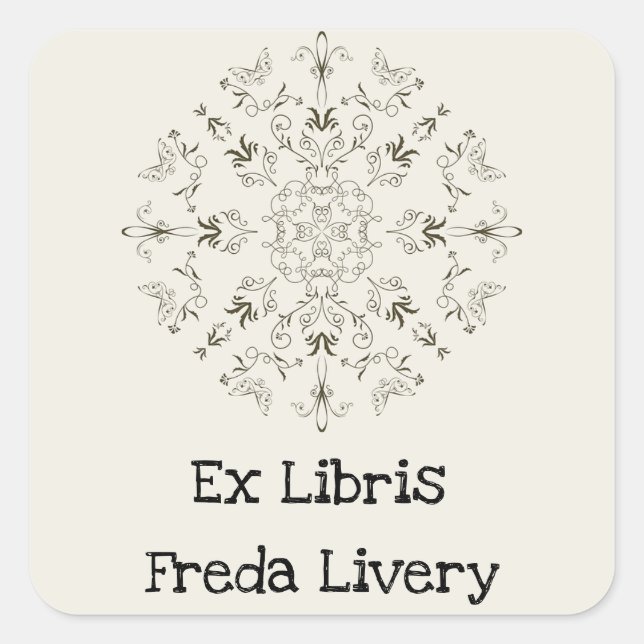 Sticker Carré Tourbillons Anciens Floraison Classique (Devant)