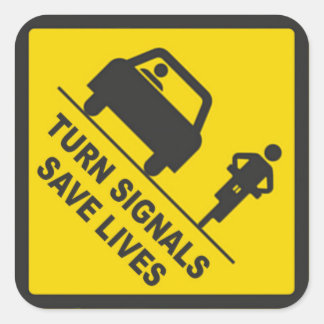 STICKER CARRÉ TOURNER SIGNAUX SAUVER DES VIES (6 PACK)
