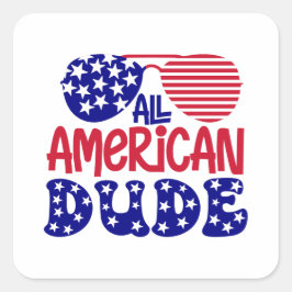 Sticker Carré Tous les mecs américains