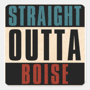 Sticker Carré Tout droit de Boise Idaho ID
