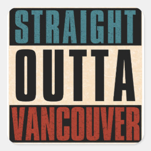 Sticker Carré Tout droit de Vancouver Washington WA