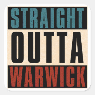 Sticker Carré Tout droit de Warwick Rhode Island RI