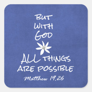 Sticker Carré Tout est possible Bible Verse