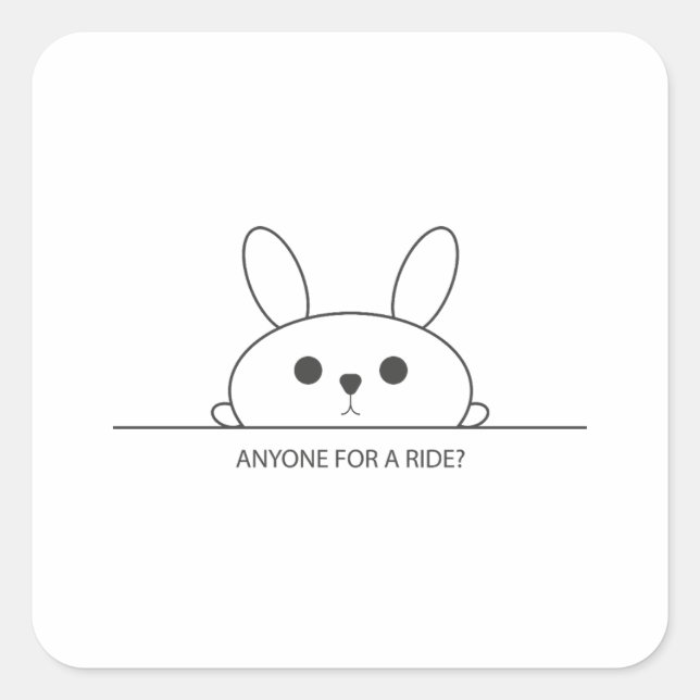 STICKER CARRÉ TOUT LE MONDE POUR UNE ILLUSTRATION BUNNY (Devant)
