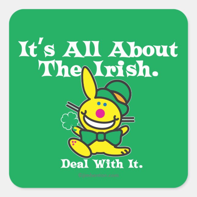 Sticker Carré Tout sur l'Irlandais (vert) (Devant)