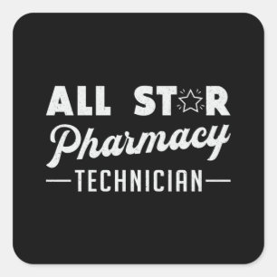 Sticker Carré Toutes les étoiles Technicien en pharmacie Pharmac