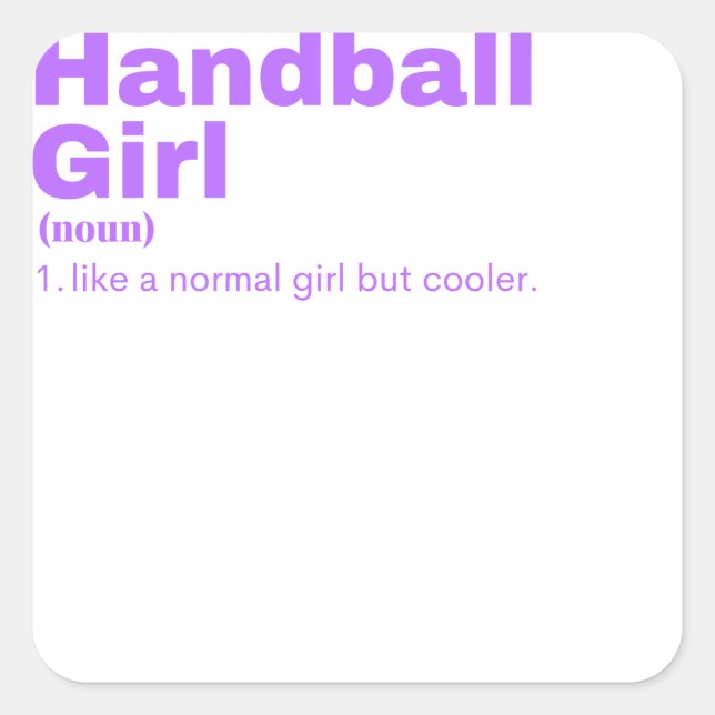 Sticker Carré Toutes les filles - Handball (Devant)