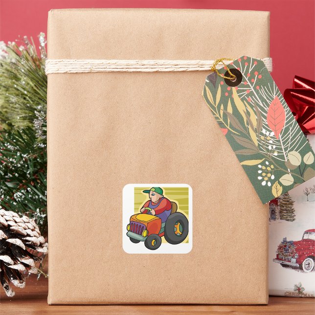 Sticker Carré Tracteur routier agricole (Créateur téléchargé)