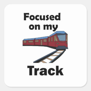 Sticker Carré Train Électrique Concentré Sur Ma Fête De Train Su