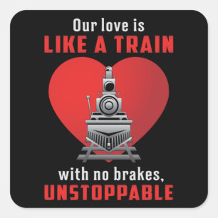 Sticker Carré Train Locomotive Trains Chemin de fer Funny Cadeau