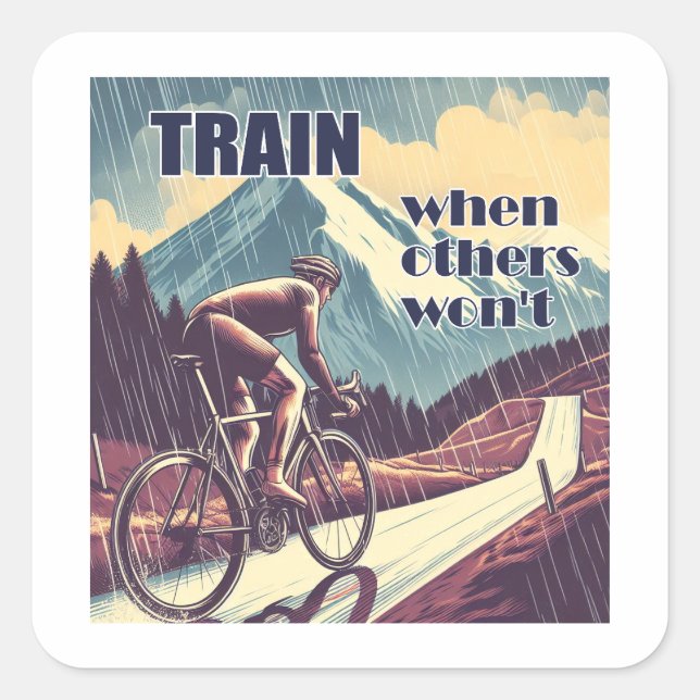Sticker Carré Train quand d'autres ne feront pas de vélo (Devant)
