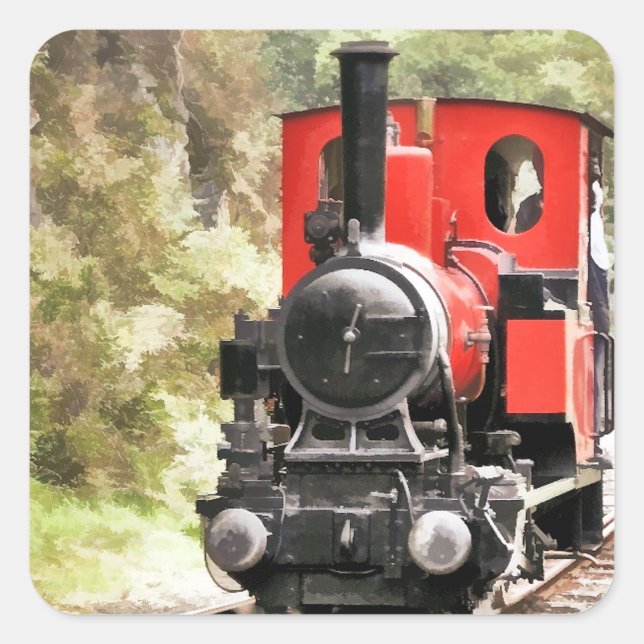 STICKER CARRÉ TRAINS À VAPEUR (Devant)