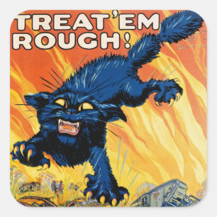 Sticker Carré Traitez-les rugosité - Rejoignez les chars