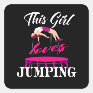 Sticker Carré Trampolines Idées Cadeaux Femmes Jumping Fitness