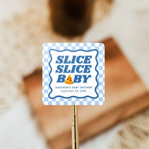 Sticker Carré Tranche Tranche Bébé Fête de Bébé Pizza