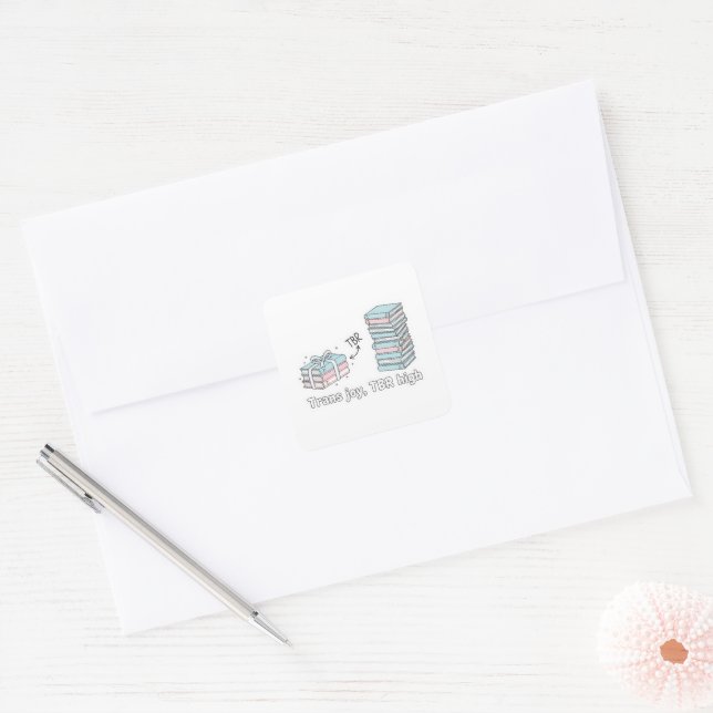 Sticker Carré Trans Joy, TBR High – LGBTQ Reading Pride  (Enveloppe)