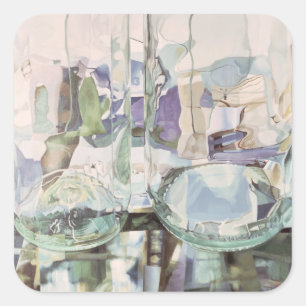 Sticker Carré Transparence verte