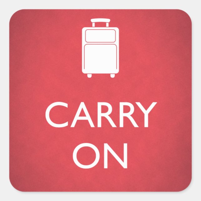 Sticker Carré TRANSPORTER - Bagages - Rouge drôle (Devant)