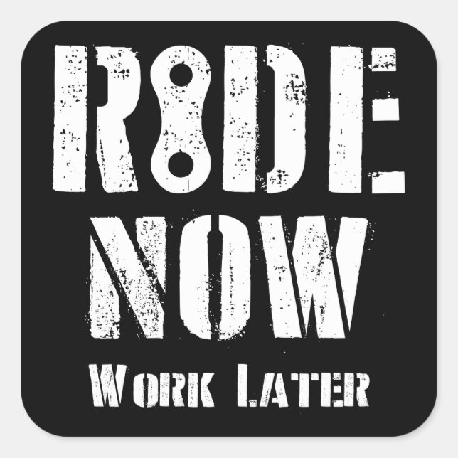 Sticker Carré Travailler maintenant plus tard (Devant)