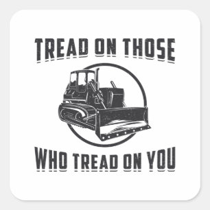 Sticker Carré Tread Bulldozer Du Travailleur De Construction Sur