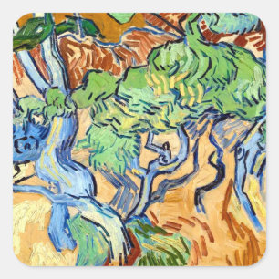 Sticker Carré Tree Roots (1890) art botanique Van Gogh