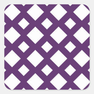 Sticker Carré treillis pourpre sur blanc