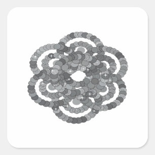 Sticker Carré Trendy Gris STARS BOWLING Style Vinyl