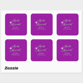 Sticker Carré Trente et prospère rose pourpre 30e anniversaire