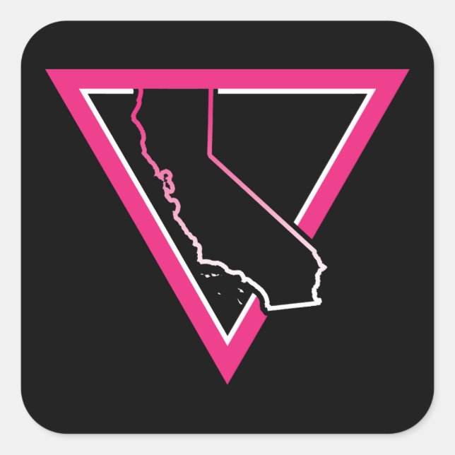 Sticker Carré triangle rose californie (Devant)
