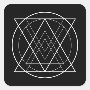 Sticker Carré Triangles inside circle sacred geometry