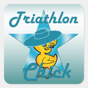 Sticker Carré Triathlon Chick #7