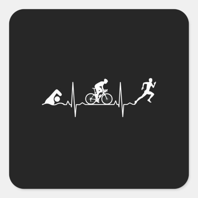 Sticker Carré Triathlon - Triathlon (Devant)