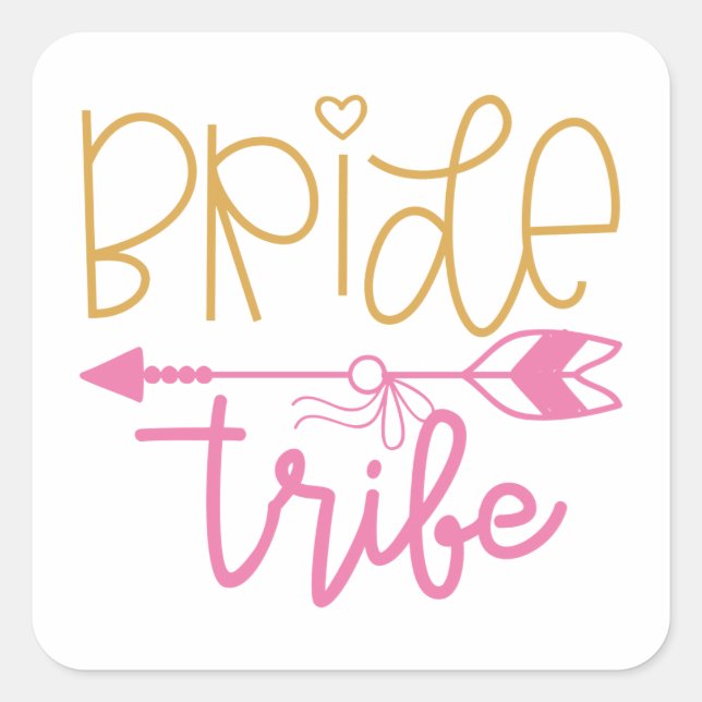 Sticker Carré Tribe de mariée (Devant)