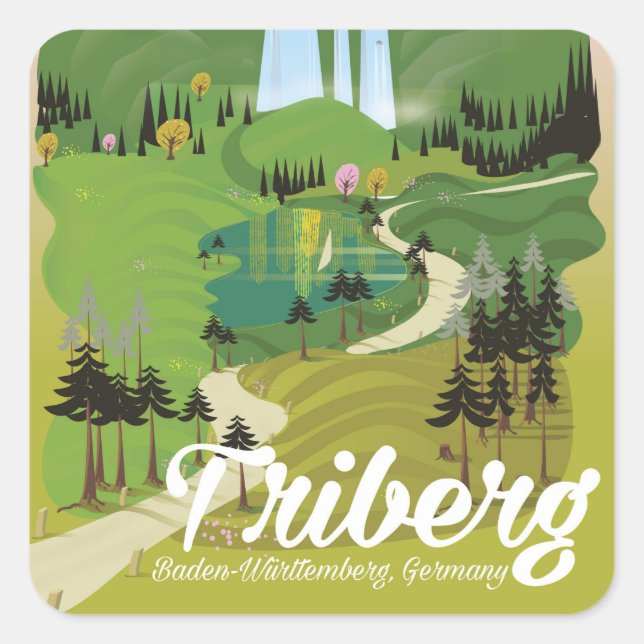 Sticker Carré Triberg, Bade-Wurtemberg, Allemagne (Devant)