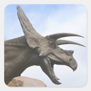 Sticker Carré Tricératops Dinosaur