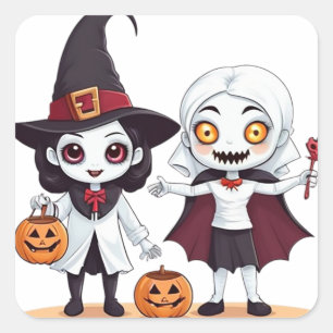 Sticker Carré Trick-or-treaters