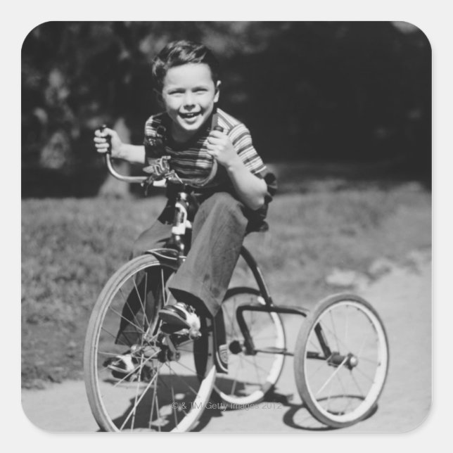 Sticker Carré Tricycle pour enfants (Devant)