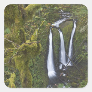 Sticker Carré Triple Falls, Columbia River Gorge