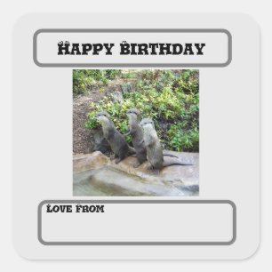Sticker Carré **"Triple Trouble : Les Aventures de Otter Triplet