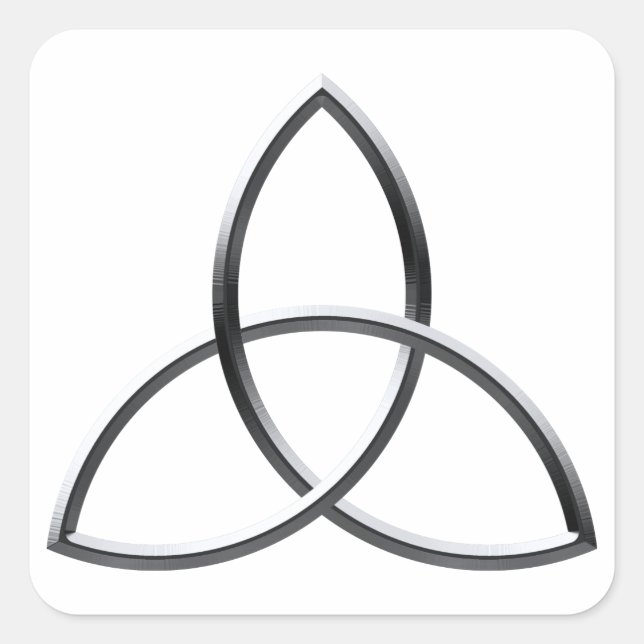 Sticker Carré Triquetra argenté brillant (Devant)