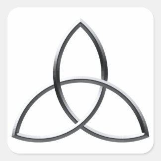 Sticker Carré Triquetra argenté brillant