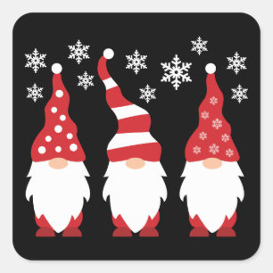 Sticker Carré Trois Gnomes Pour Les Vacances