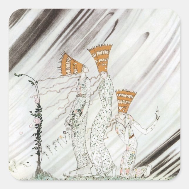 Sticker Carré Trois princes à Blue Mountain par Kay Nielsen (Devant)
