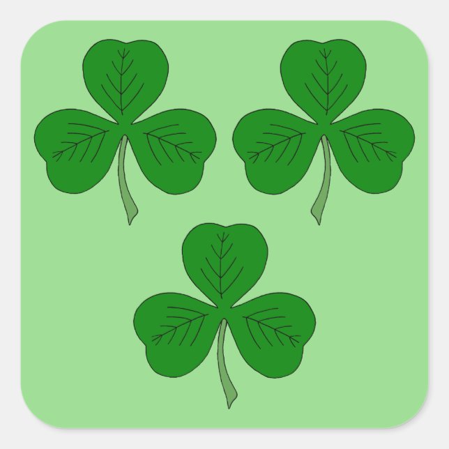 Sticker Carré Trois Shamrocks (Devant)