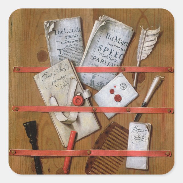 Sticker Carré Trompe l'oeil, 1702 (Devant)