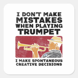 Sticker Carré Trompette - Jouer Une Trompette