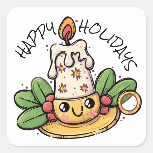 STICKER CARRÉ TROP DE JOYEUX JOURS DE VACANCES (Devant)