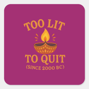 Sticker Carré trop éclairé pour quitter la fête de diwali
