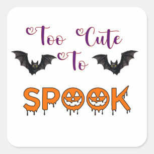 Sticker Carré Trop Mignon Pour Effrayer Amusement d'Halloween Po