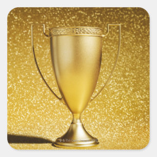 Sticker Carré Trophée de tasse d'or